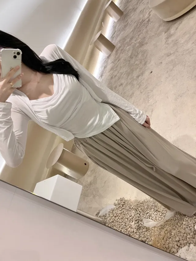 *당일발송*동일상품최저가*무조건 강추! [세트가격/핏보장] 드레이프 언발 셔링 나시 가디건 이너 탑 세트 4colors 상세 이미지 14