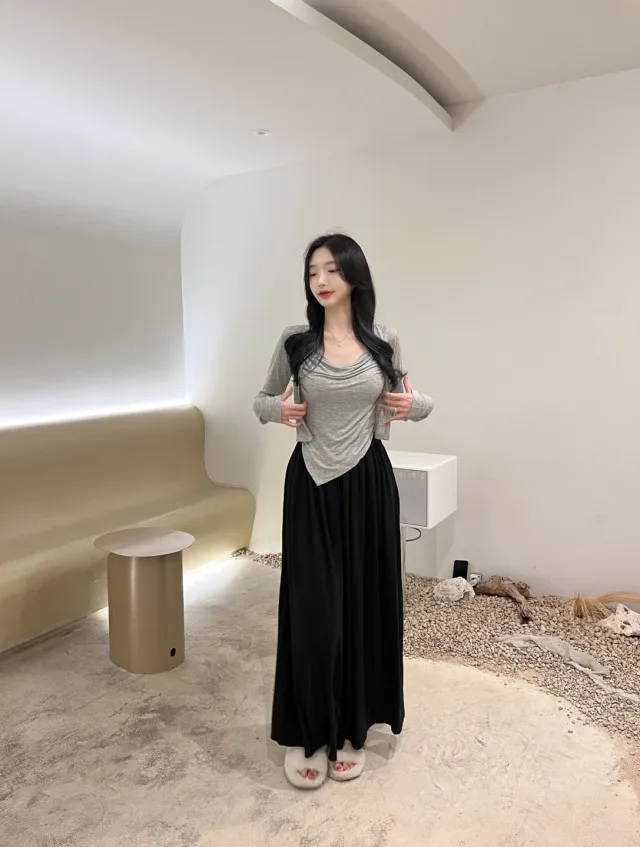 *당일발송*동일상품최저가*무조건 강추! [세트가격/핏보장] 드레이프 언발 셔링 나시 가디건 이너 탑 세트 4colors 상세 이미지 20