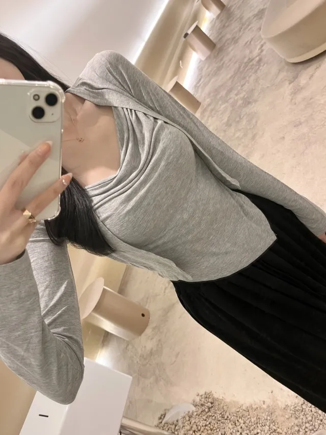*당일발송*동일상품최저가*무조건 강추! [세트가격/핏보장] 드레이프 언발 셔링 나시 가디건 이너 탑 세트 4colors 상세 이미지 19