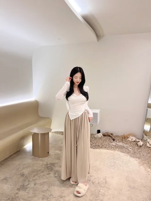 *당일발송*동일상품최저가*무조건 강추! [세트가격/핏보장] 드레이프 언발 셔링 나시 가디건 이너 탑 세트 4colors 상세 이미지 12