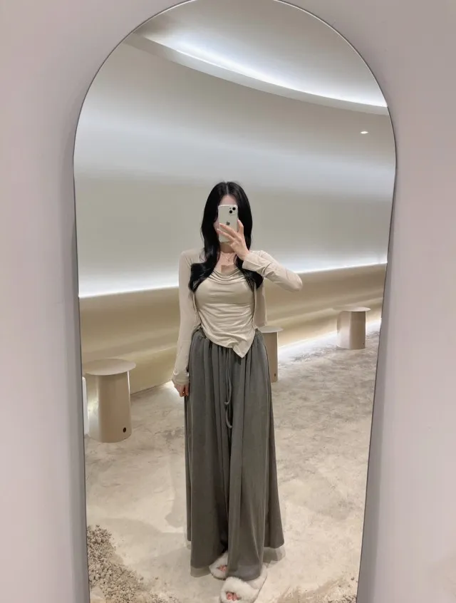*당일발송*동일상품최저가*무조건 강추! [세트가격/핏보장] 드레이프 언발 셔링 나시 가디건 이너 탑 세트 4colors 상세 이미지 7
