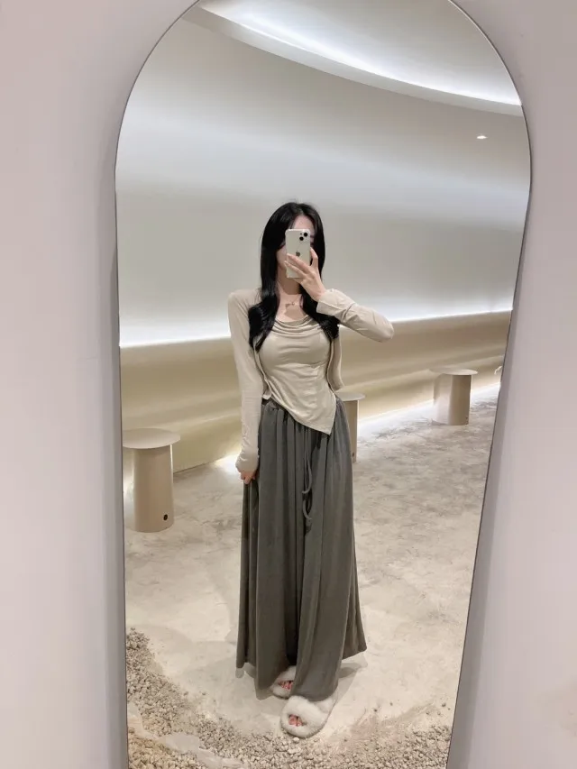 *당일발송*동일상품최저가*무조건 강추! [세트가격/핏보장] 드레이프 언발 셔링 나시 가디건 이너 탑 세트 4colors 상세 이미지 2