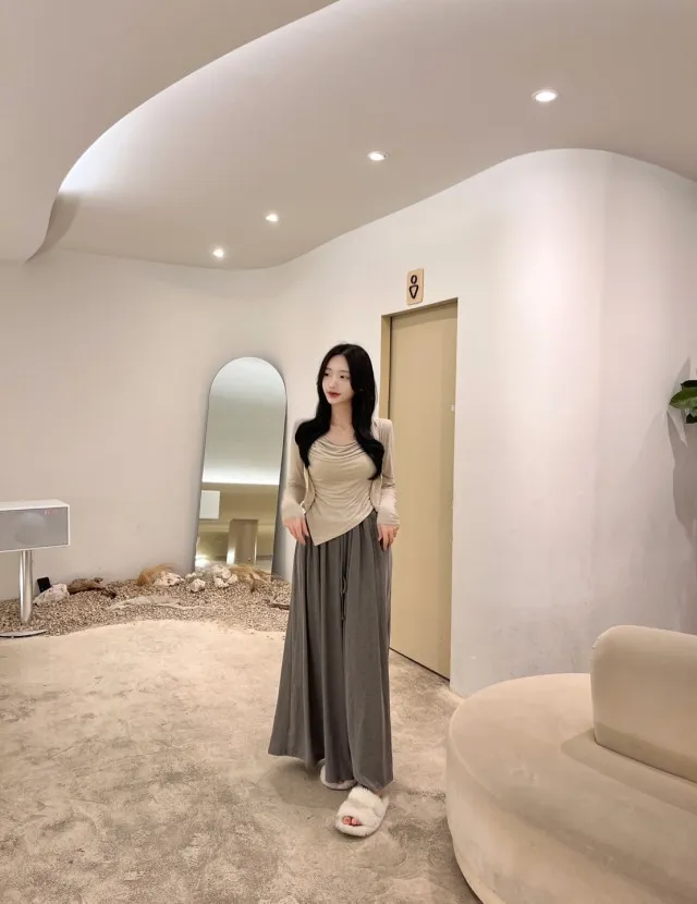 *당일발송*동일상품최저가*무조건 강추! [세트가격/핏보장] 드레이프 언발 셔링 나시 가디건 이너 탑 세트 4colors 상세 이미지 9