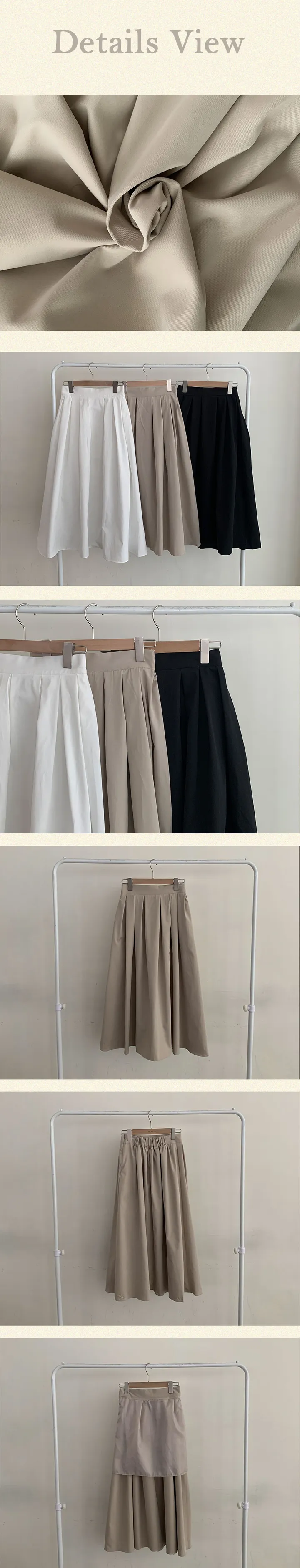 [✨후기인증✨/뱃살커버] 내가 찾던 그 핏 플리츠 A라인 뒷밴딩 롱스커트 (3color) [안감O/하객/하비코디/하객룩/하객룩스커트/봄신상/봄] 상세 이미지 9