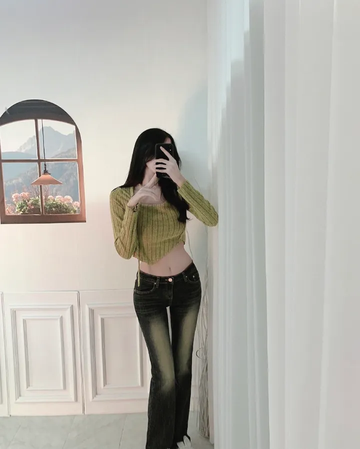 🚀전컬러당일[유나골반핏/최저가] 로우라이즈 시와워싱 롱팬츠 부츠컷팬츠 빈티지 상세 이미지 11