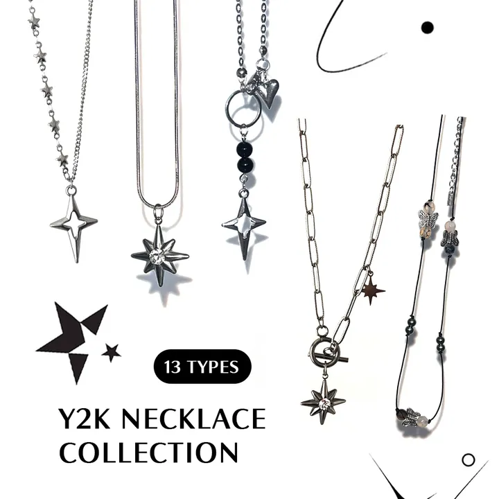 [국내제작/써지컬13종] y2k 스타 별 하트 체인 원석 써지컬스틸 목걸이 모음 상세 이미지 1
