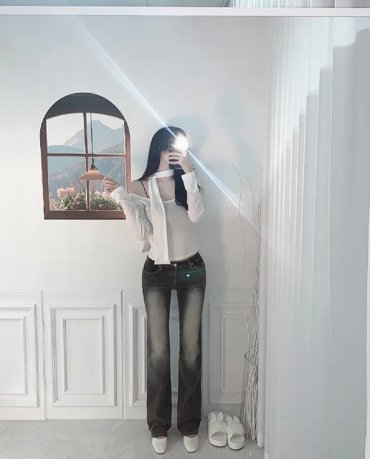 🚀전컬러당일[유나골반핏/최저가] 로우라이즈 시와워싱 롱팬츠 부츠컷팬츠 빈티지 상세 이미지 18