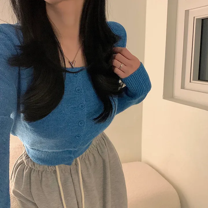 cashmere 3% 헤븐 스퀘어넥 가디건 cd - 7 color 상세 이미지 3