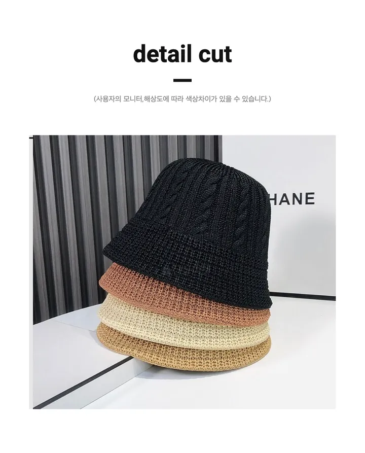 [추가할인/당일출고] 로즈 여름 꽈배기 니트 벙거지 - 대두커버 데일리 봄 여름 가을 신상 쌍수 성형수술 버킷햇 상세 이미지 26