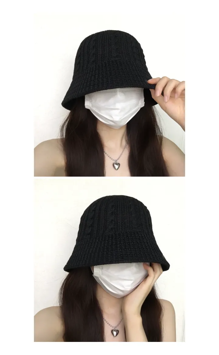 [추가할인/당일출고] 로즈 여름 꽈배기 니트 벙거지 - 대두커버 데일리 봄 여름 가을 신상 쌍수 성형수술 버킷햇 상세 이미지 22