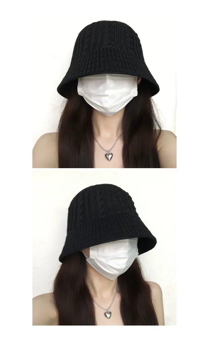 [추가할인/당일출고] 로즈 여름 꽈배기 니트 벙거지 - 대두커버 데일리 봄 여름 가을 신상 쌍수 성형수술 버킷햇 상세 이미지 21