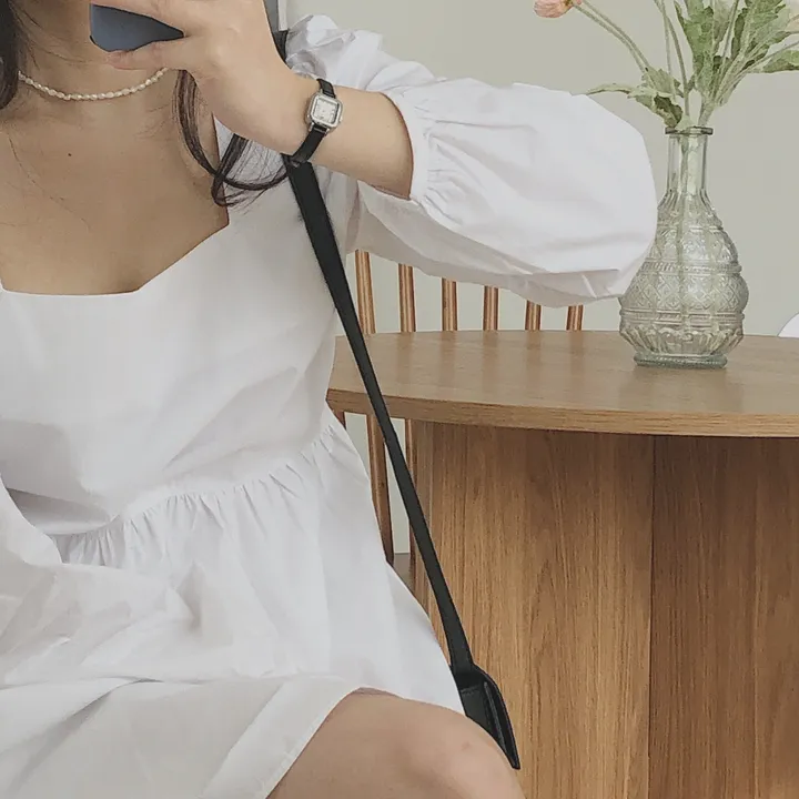 [MD추천] 작은알 소가죽 미니 앤틱 미니 스퀘어 사각 얇은줄 손목 시계 (2color) 상세 이미지 12