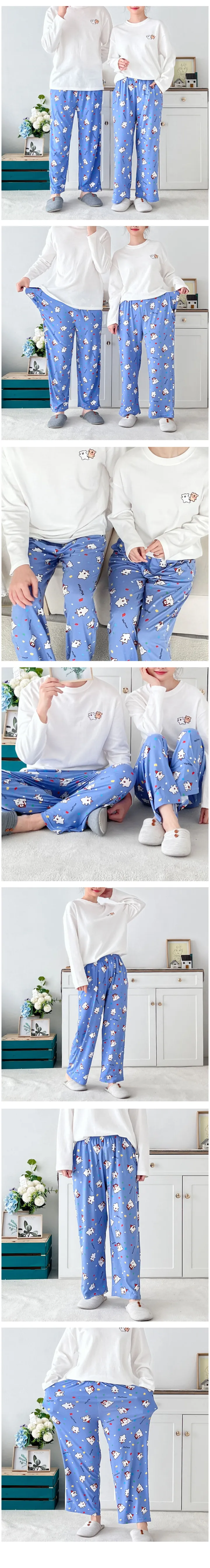 [2개이상구매시할인] 몰티즈 피치 빅사이즈 커플잠옷 잠옷바지 파자마 홈웨어 파자마파티 상세 이미지 6