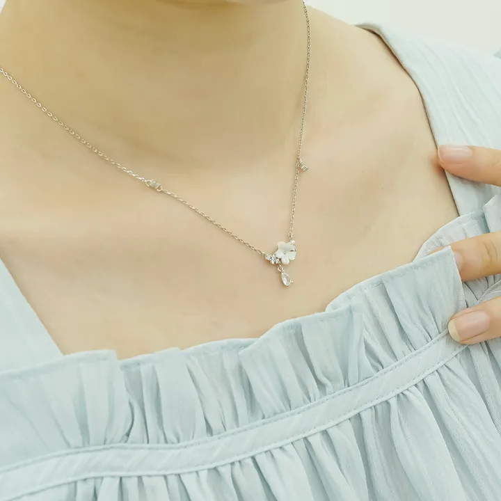 [자체제작,사은품] 여리여리한 데일리 봄 목걸이 체리블러썸 자개 화이트 벚꽃 목걸이! 목걸이 귀걸이 세트 추가 구매시 할인 상세 이미지 11