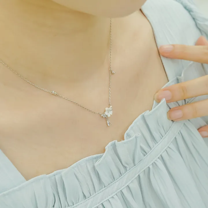 [자체제작,사은품] 여리여리한 데일리 봄 목걸이 체리블러썸 자개 화이트 벚꽃 목걸이! 목걸이 귀걸이 세트 추가 구매시 할인 상세 이미지 13