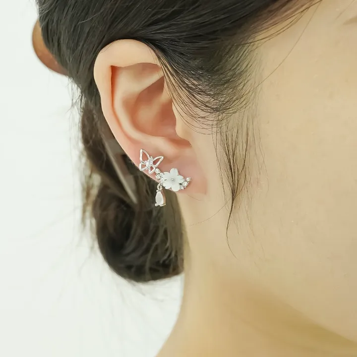 [자체제작,사은품] 여리여리한 데일리 봄 목걸이 체리블러썸 자개 화이트 벚꽃 목걸이! 목걸이 귀걸이 세트 추가 구매시 할인 상세 이미지 14