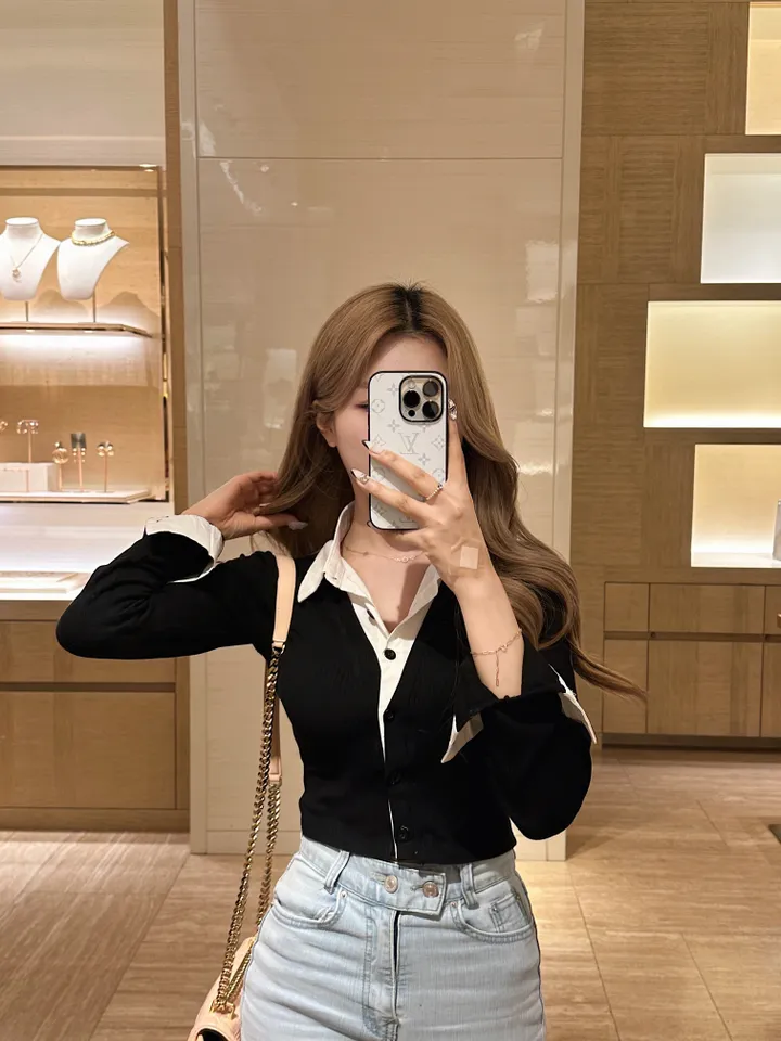 [세트/고퀄] 포비 브이 셔츠 가디건 상세 이미지 5