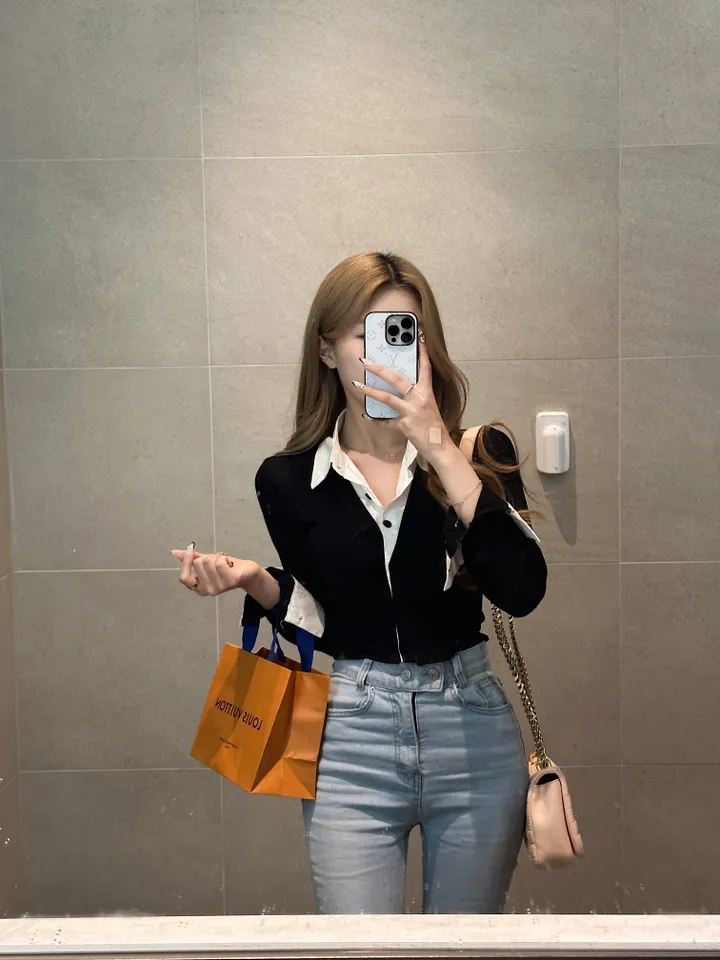 [세트/고퀄] 포비 브이 셔츠 가디건 상세 이미지 8