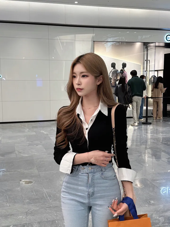 [세트/고퀄] 포비 브이 셔츠 가디건 상세 이미지 1
