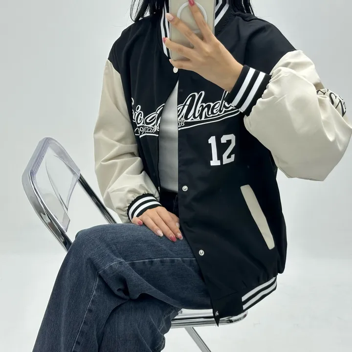 [컬러추가!/가성비짱] y2k 잭킷 뉴진스 바시티 야구점퍼 가을 바람막이 바시티자켓 간절기점퍼 상세 이미지 2