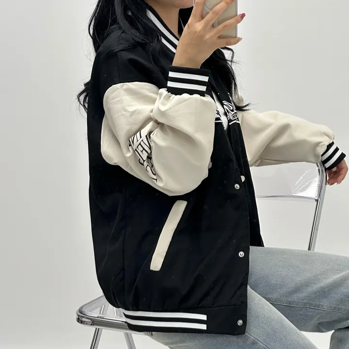 [컬러추가!/가성비짱] y2k 잭킷 뉴진스 바시티 야구점퍼 가을 바람막이 바시티자켓 간절기점퍼 상세 이미지 3