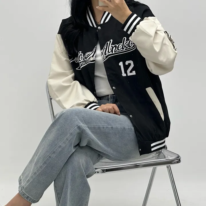 [컬러추가!/가성비짱] y2k 잭킷 뉴진스 바시티 야구점퍼 가을 바람막이 바시티자켓 간절기점퍼 상세 이미지 4