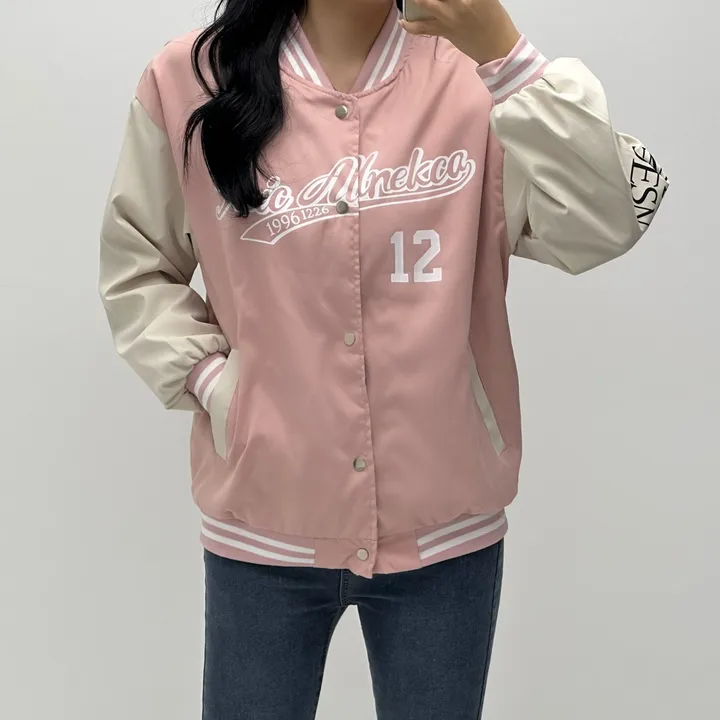 [컬러추가!/가성비짱] y2k 잭킷 뉴진스 바시티 야구점퍼 가을 바람막이 바시티자켓 간절기점퍼 상세 이미지 12