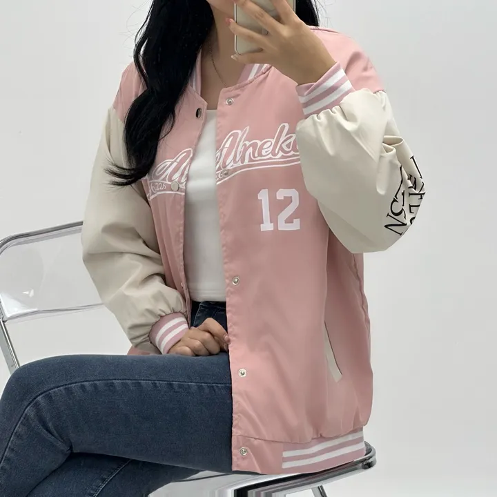 [컬러추가!/가성비짱] y2k 잭킷 뉴진스 바시티 야구점퍼 가을 바람막이 바시티자켓 간절기점퍼 상세 이미지 16
