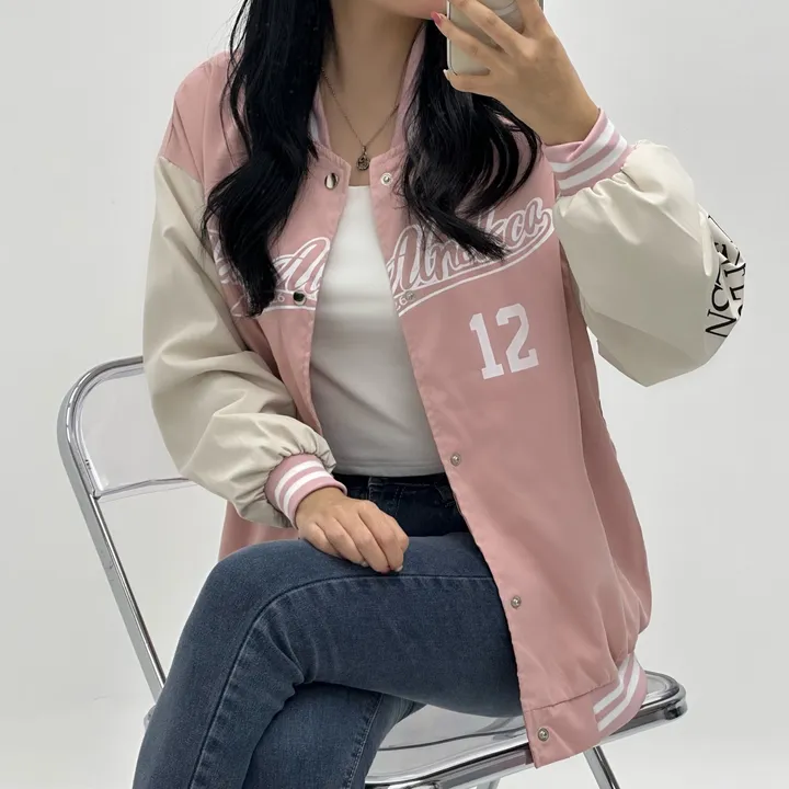 [컬러추가!/가성비짱] y2k 잭킷 뉴진스 바시티 야구점퍼 가을 바람막이 바시티자켓 간절기점퍼 상세 이미지 15