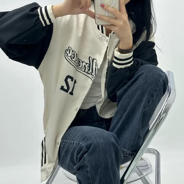 [컬러추가!/가성비짱] y2k 잭킷 뉴진스 바시티 야구점퍼 가을 바람막이 바시티자켓 간절기점퍼 상세 이미지 24