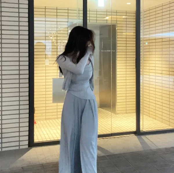 누적8천! *당일출고* [컬러추가,7부소매추가] 실키 드레이프 나시 가디건 세트 상세 이미지 9