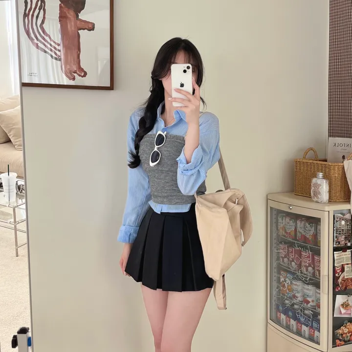 [ 핏보장/ 소장추천 ] 크루 하이틴 플리츠 테니스 미니스커트 상세 이미지 19