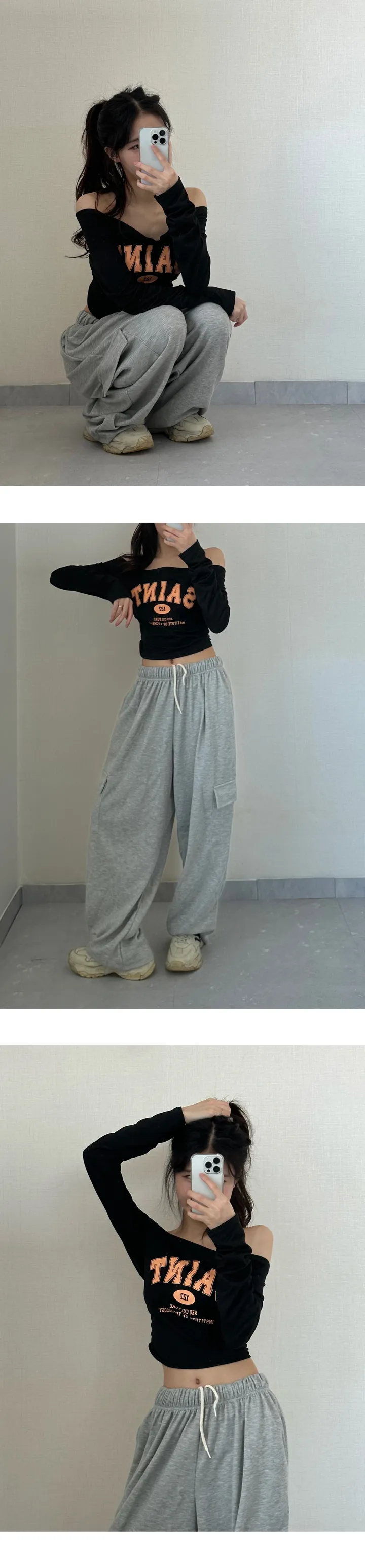 일부당일!  [ 기모.ver추가❗2개 묶음할인❗,최저가,국내제작 퀄보장,남녀공용] 힙 카고 와이드 밴딩바지 트레이닝 바지(롱,카고팬츠,츄리닝,와이드,잠옷) 상세 이미지 13