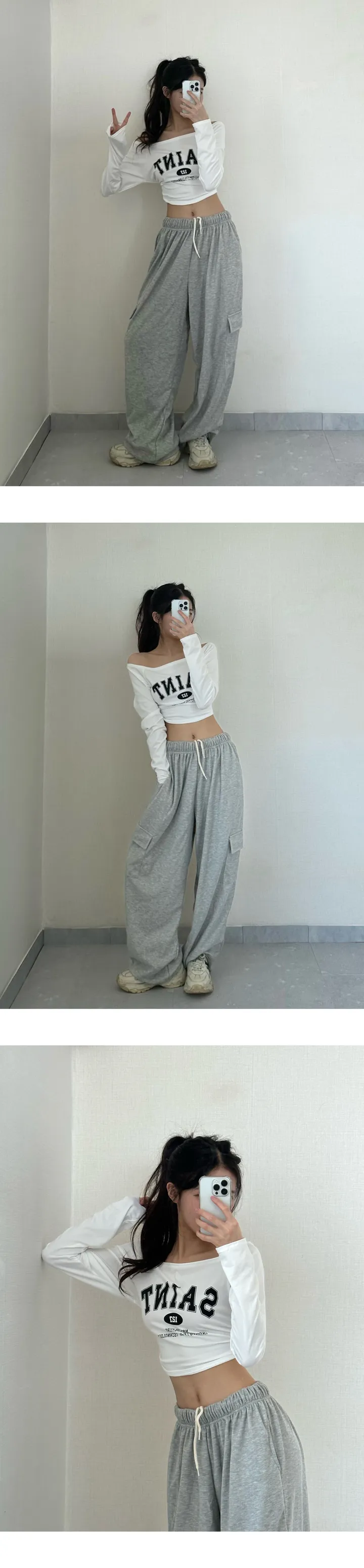 일부당일!  [ 기모.ver추가❗2개 묶음할인❗,최저가,국내제작 퀄보장,남녀공용] 힙 카고 와이드 밴딩바지 트레이닝 바지(롱,카고팬츠,츄리닝,와이드,잠옷) 상세 이미지 11