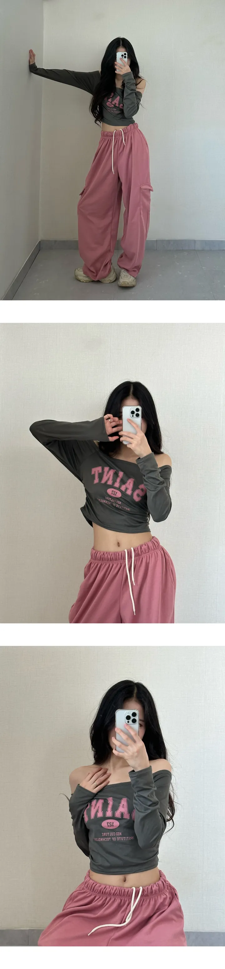 일부당일!  [ 기모.ver추가❗2개 묶음할인❗,최저가,국내제작 퀄보장,남녀공용] 힙 카고 와이드 밴딩바지 트레이닝 바지(롱,카고팬츠,츄리닝,와이드,잠옷) 상세 이미지 6