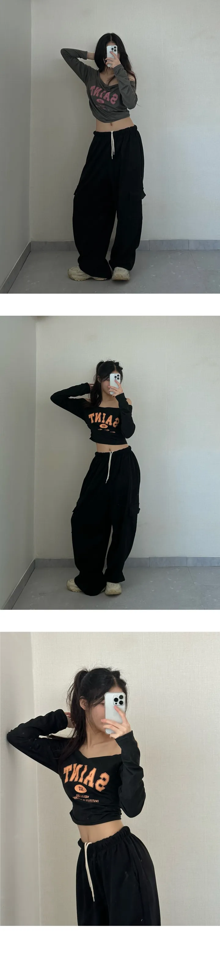 일부당일!  [ 기모.ver추가❗2개 묶음할인❗,최저가,국내제작 퀄보장,남녀공용] 힙 카고 와이드 밴딩바지 트레이닝 바지(롱,카고팬츠,츄리닝,와이드,잠옷) 상세 이미지 23