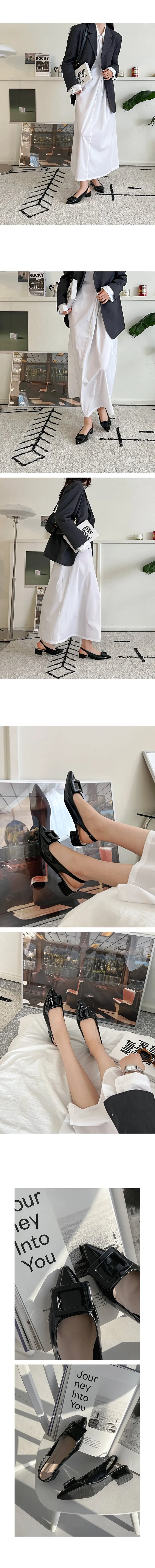 [자체제작/당일발송] 라멜라 버클 스틸레토 슬링백(4cm) 상세 이미지 9