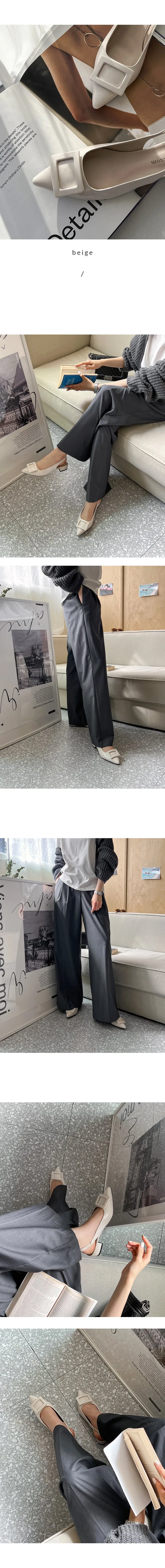 [자체제작/당일발송] 라멜라 버클 스틸레토 슬링백(4cm) 상세 이미지 6