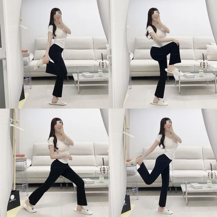 찰떡 밴딩 스판 하이웨스트 키작녀 블랙 부츠컷 레깅스 팬츠 데일리 무지 슬랙스 바지 상세 이미지 2