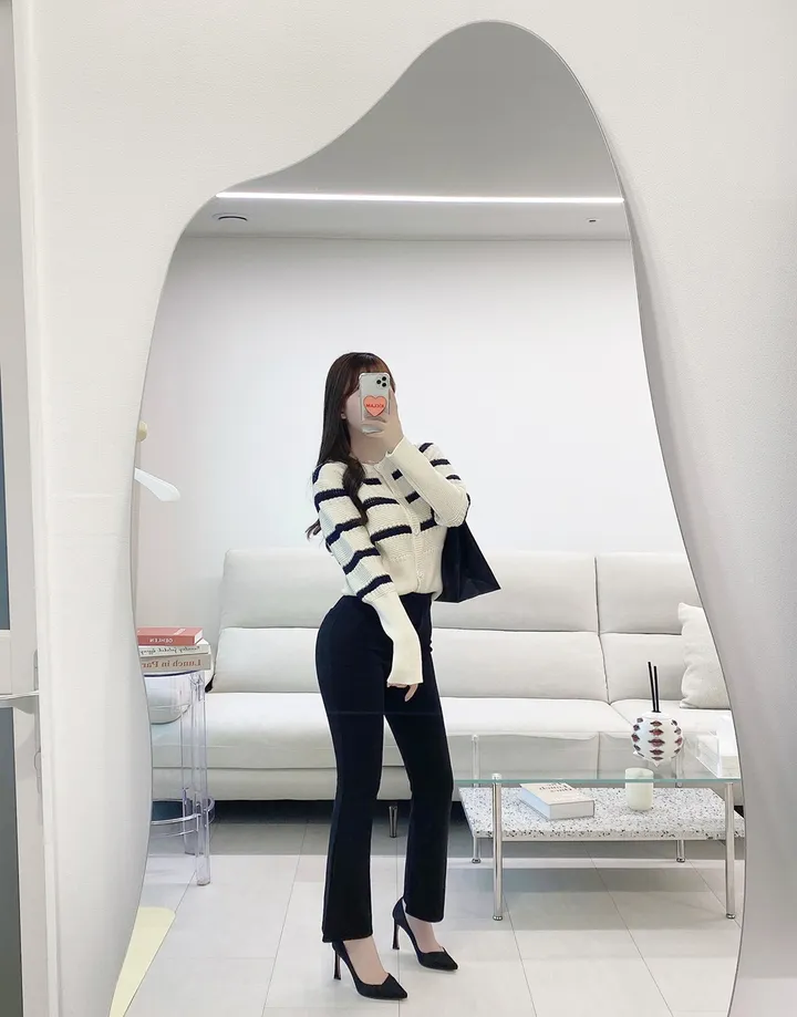찰떡 밴딩 스판 하이웨스트 키작녀 블랙 부츠컷 레깅스 팬츠 데일리 무지 슬랙스 바지 상세 이미지 18