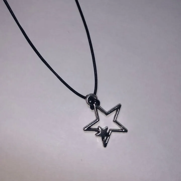 y2k big stars leather necklace 빅스타 천연가죽 목걸이 <3 상세 이미지 4