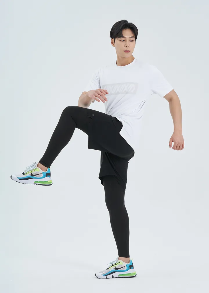 올데이 맨즈 투인원 레깅스 블랙 상세 이미지 22