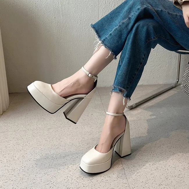 스퀘이토 앵클 스트랩 가보시 킬힐 12cm 블랙 상세 이미지 1