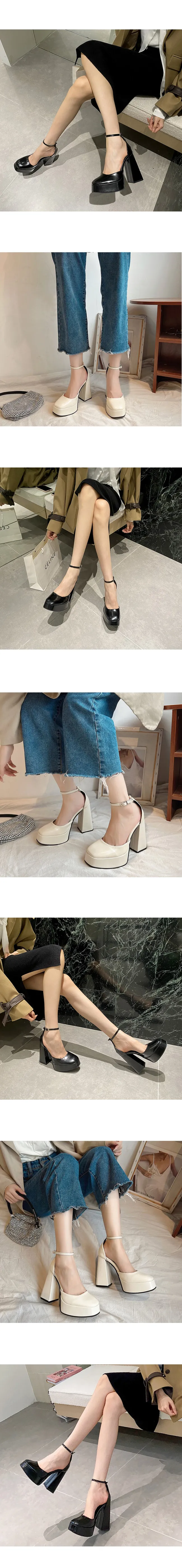 스퀘이토 앵클 스트랩 가보시 킬힐 12cm 블랙 상세 이미지 3