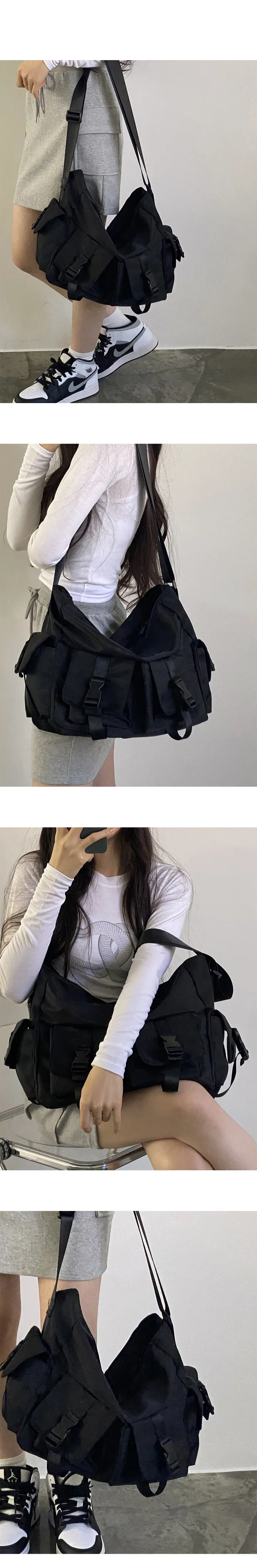 롤링 나일론 포켓 버클 빅 메신저 크로스백 상세 이미지 2