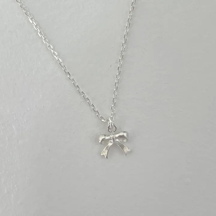 silver925 미니 리본 목걸이 상세 이미지 2