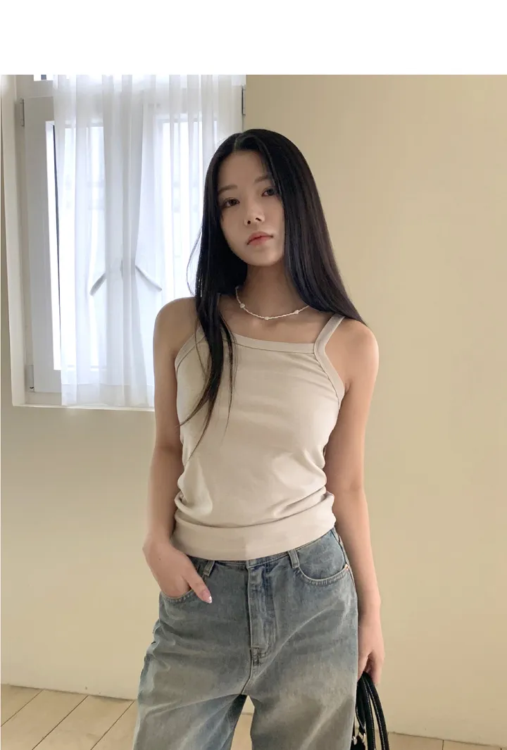 주티 맥시 기장 레이어드 나시 슬리브리스 상세 이미지 2