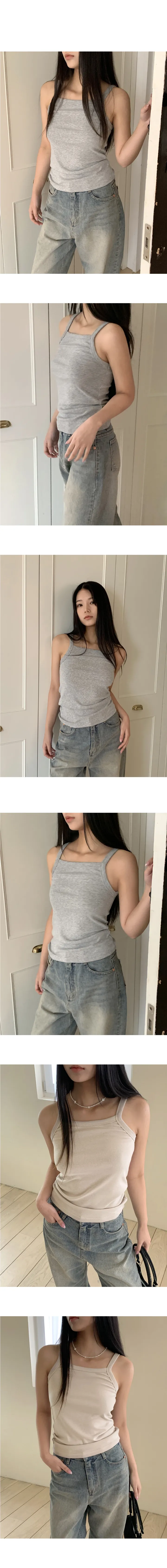 주티 맥시 기장 레이어드 나시 슬리브리스 상세 이미지 3