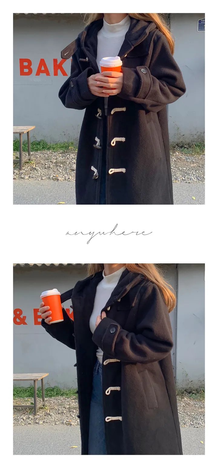 당일발송 [숏&롱] 취향에따라, 모노 후드 롱 떡볶이 코트 (블랙,그레이) 상세 이미지 17