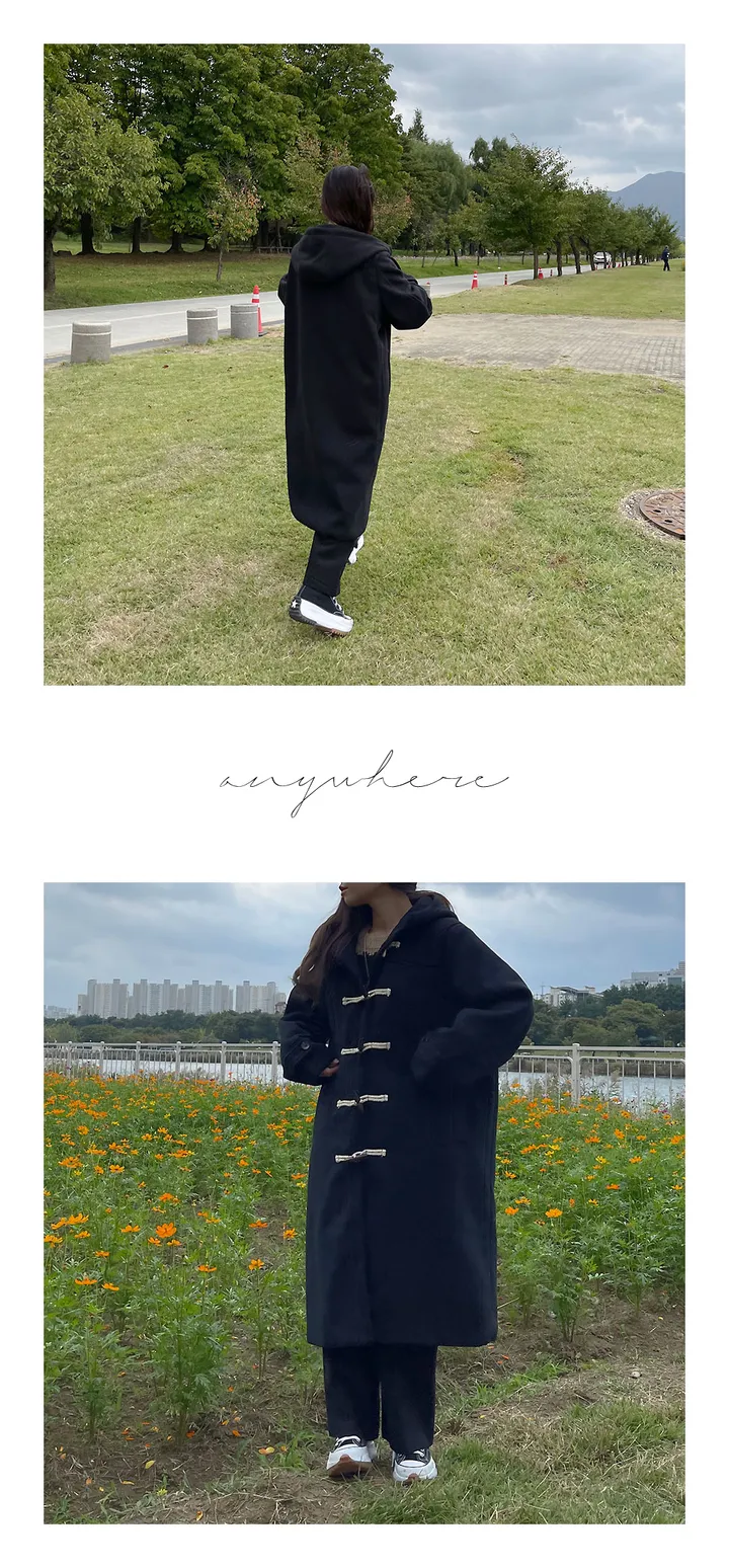 당일발송 [숏&롱] 취향에따라, 모노 후드 롱 떡볶이 코트 (블랙,그레이) 상세 이미지 23